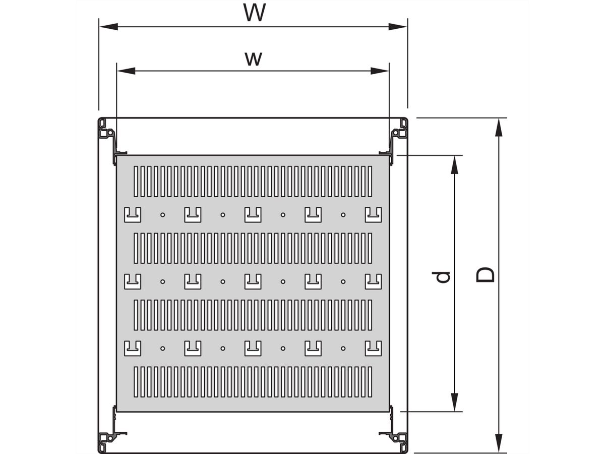 SCHROFF Fachboden, stationär - 19"FACHB.STAT.600B 800T 7021