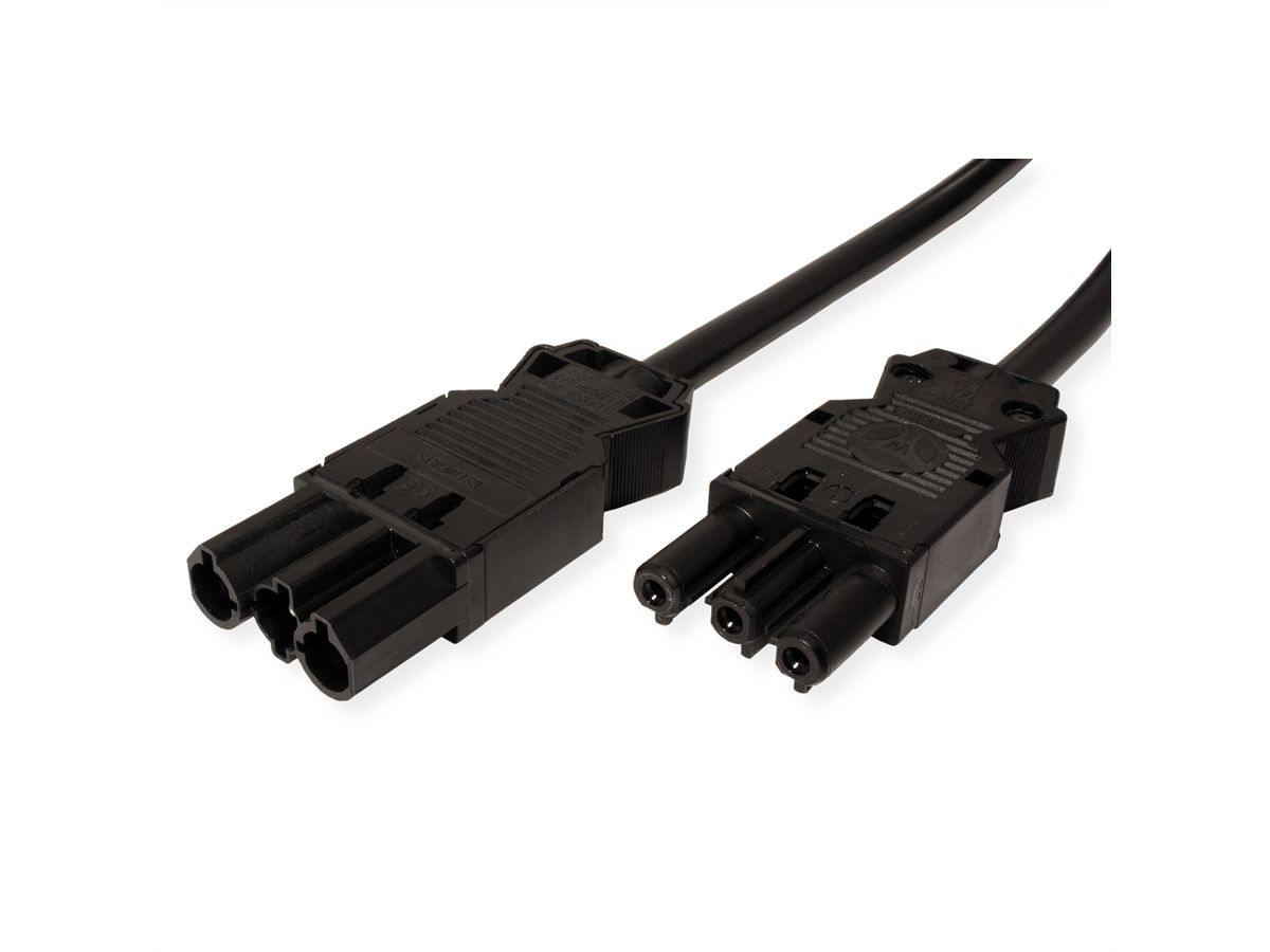 BACHMANN Geräteverlängerung GST18-3 Stecker/Kupplung, schwarz, 0,3 m