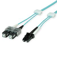 EasyLan LWL-LED-Patchkabel duplex 50/125µm OM3, LC/SC, türkis, 1 m