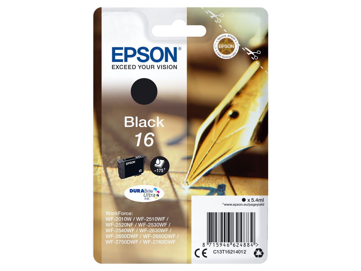 Epson Pen and crossword Singlepack Black 16 DURABrite Ultra Ink