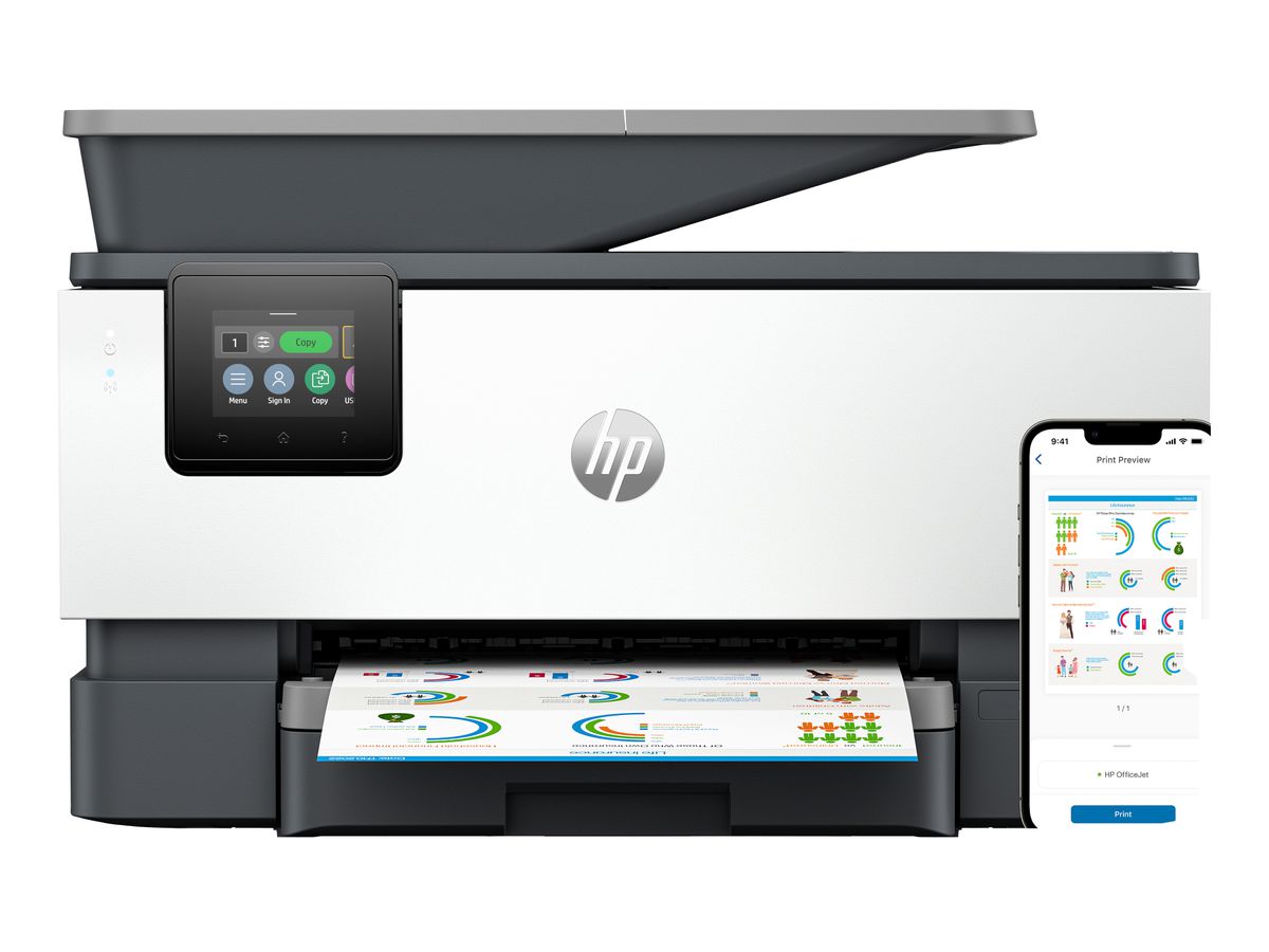 HP OfficeJet Pro 9120b Wireless All-in-One Farbe Drucker, Beidseitiger Druck, Kopierer, Scanner