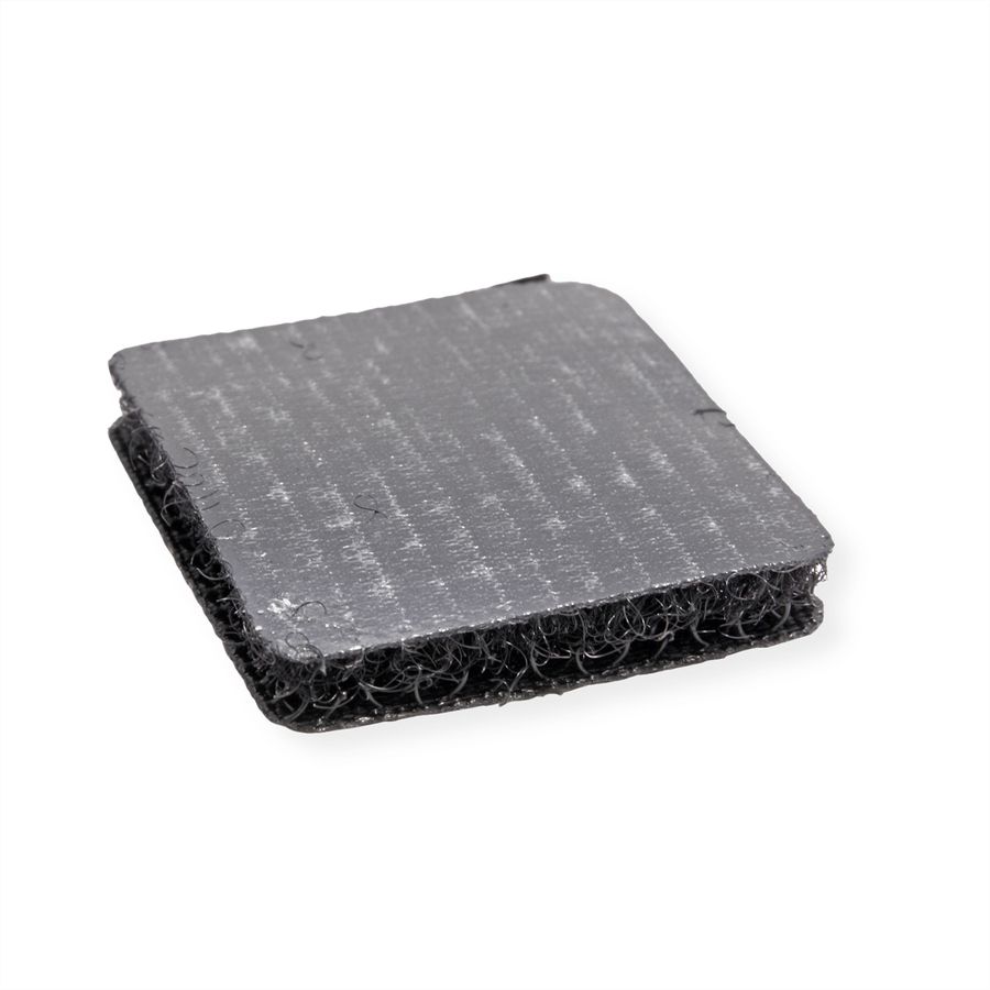 VELCRO® Klettquadrate Selbstklebend, Haken & Flausch 25mm x 25mm x 24 sets Schwarz