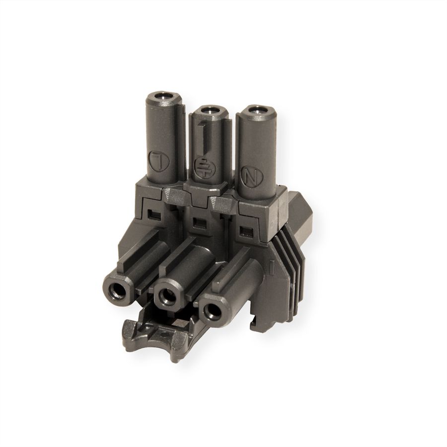 BACHMANN Verteilerblock WIELAND GST18 1xIn/2xOut, mit Befestigungsmöglichkeit, schwarz