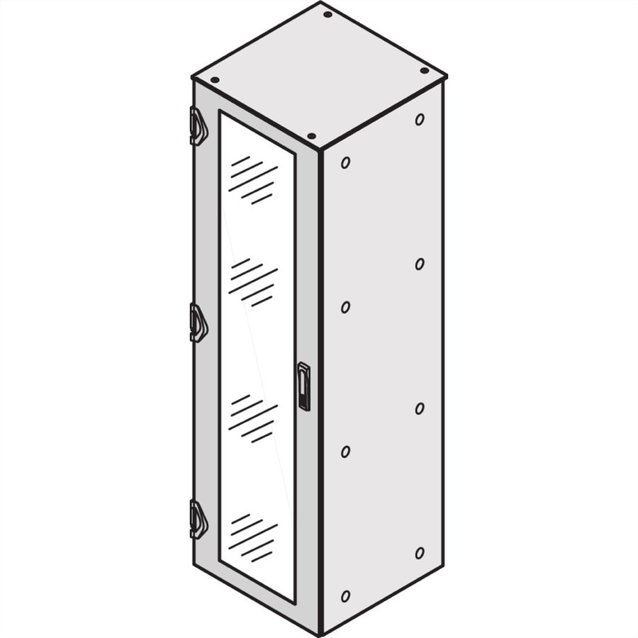 SCHROFF TUER GLAS. 2000H 800B IP55 RAL7021