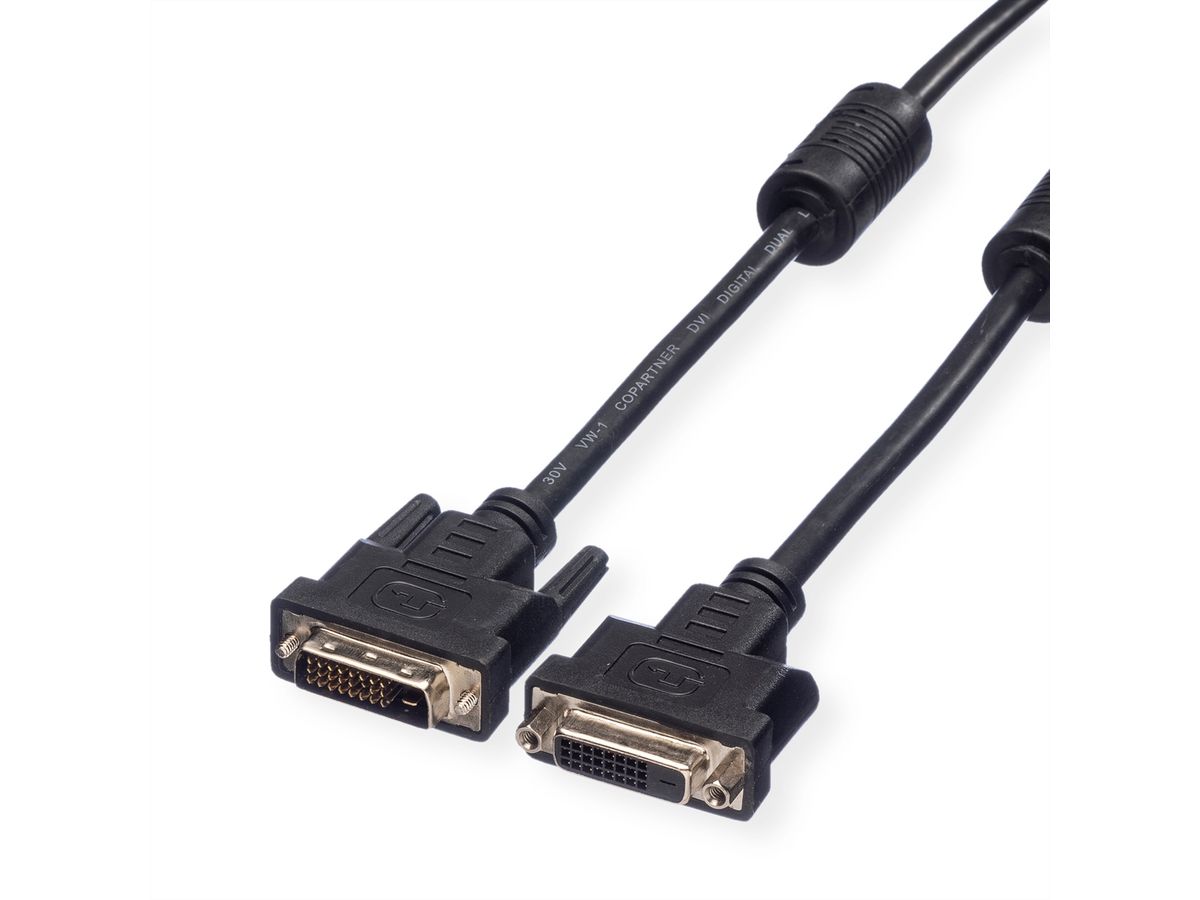 VALUE Verlängerungskabel DVI, DVI ST-BU, (24+1) dual link, 2 m