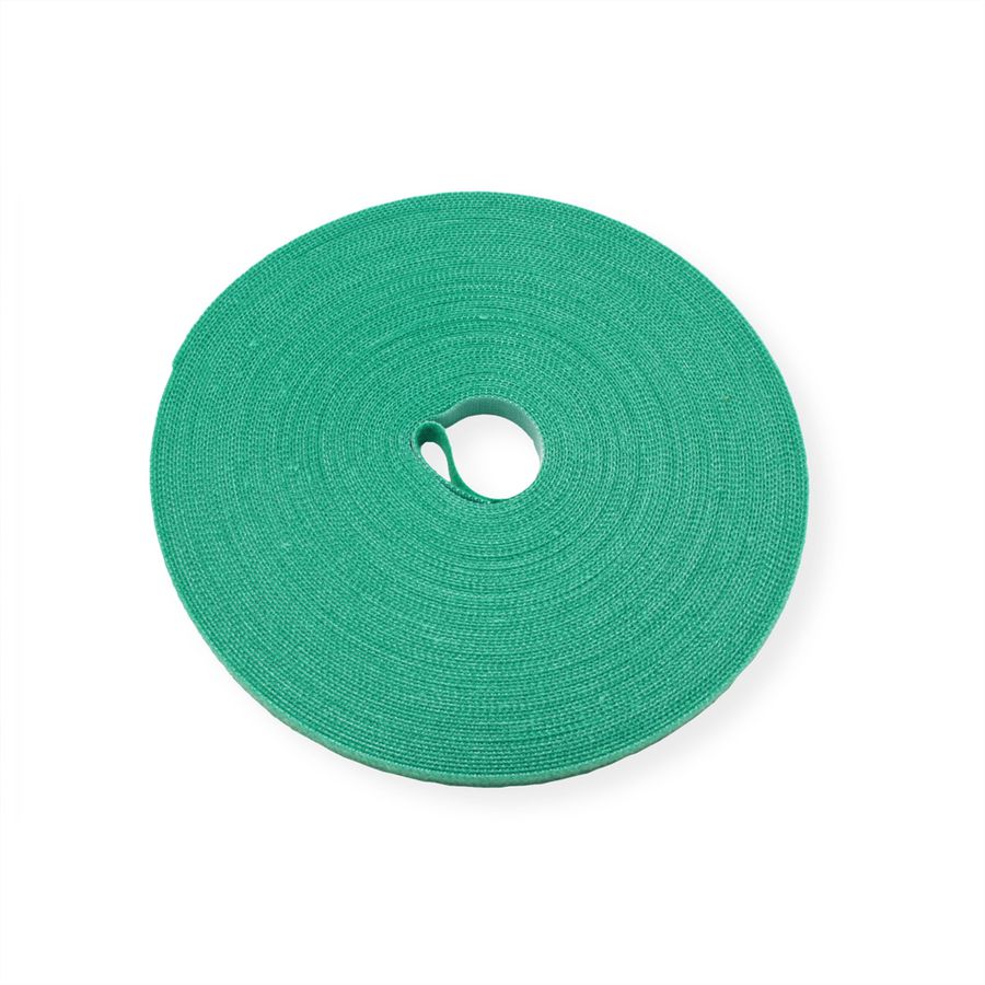 VALUE Klettband auf Rolle, 10mm, grün, 25 m