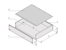 SCHROFF 19"-Kompletteinschub aus Stahlblech, Deck- und Bodenblech geschlossen - MULTIPAC 1HE 220T ALZN