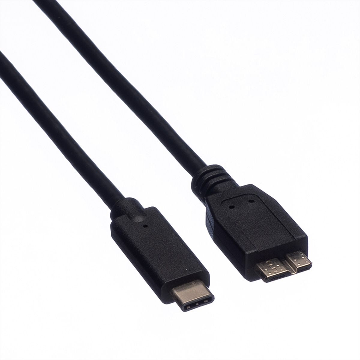 ROLINE USB 3.2 Gen 1 Kabel, C-Micro B, ST/ST, schwarz, 0,5 m