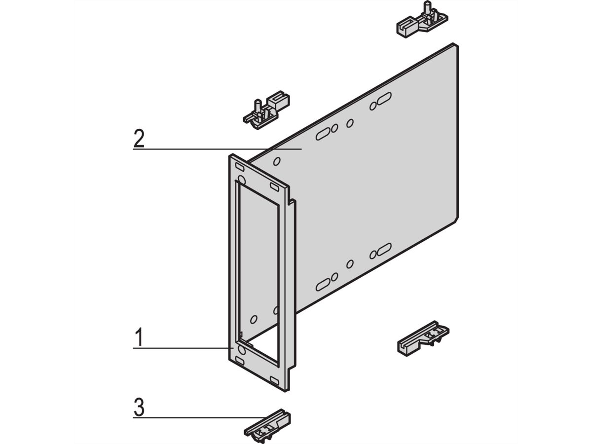 SCHROFF Laufwerkkassette mit U-Frontprofil geschirmt 1 x 3 1/2", 3 HE vertikal - LAUFWERKSKAS.3HE 8TE 3,5"