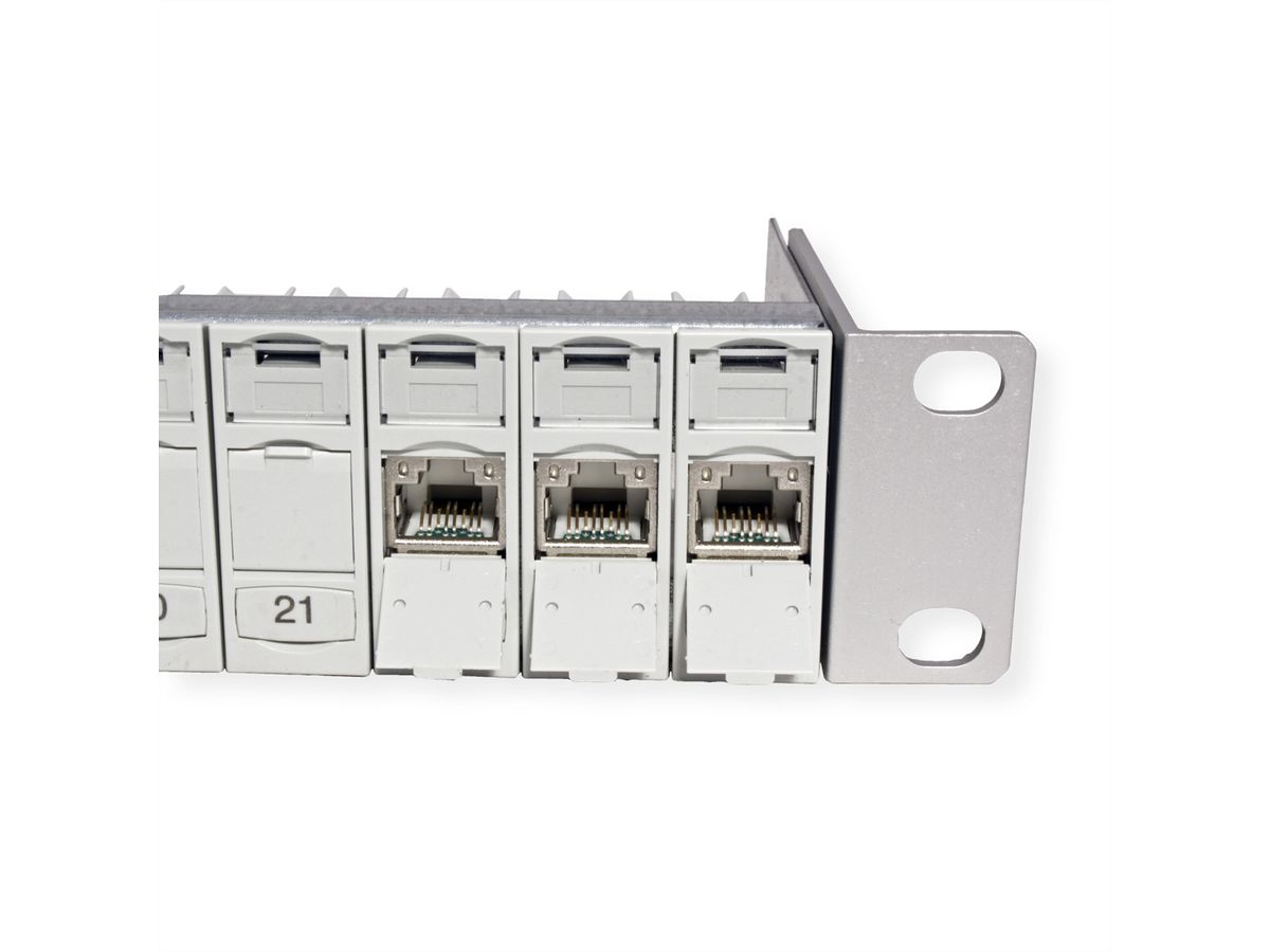 METZ CONNECT 19"-Panel 1HE bestückt mit 24 E-DAT Modulen Kat.6A (Class EA)