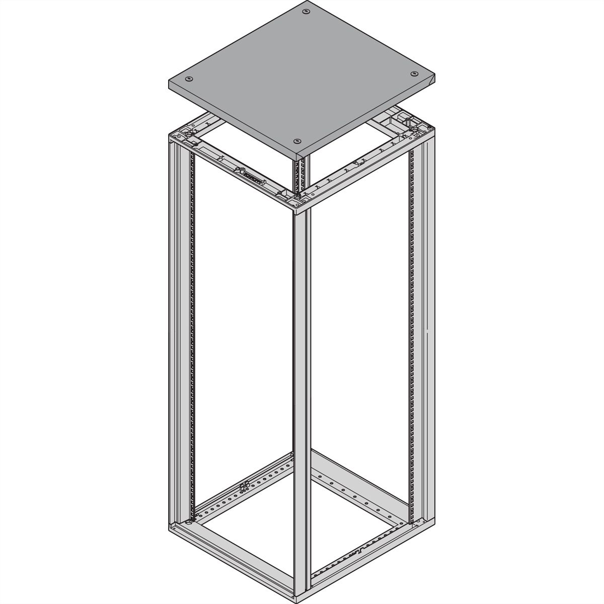 SCHROFF Dach angehoben - DACH ANGEHOBEN 600T RAL7021
