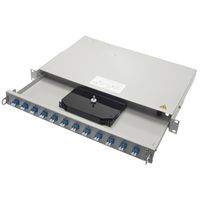 TELEGÄRTNER 19" LWL-Rangierverteiler PROFI 1HE, m. 24xLC-Duplex Kupplung Metall/türkis