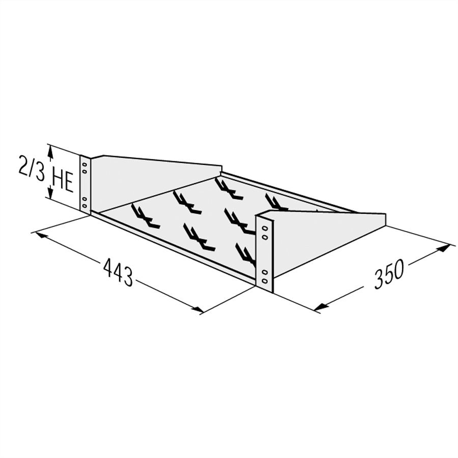 APRANET Fachboden 2 HE (BxT) 443x350mm, max. 12kg
