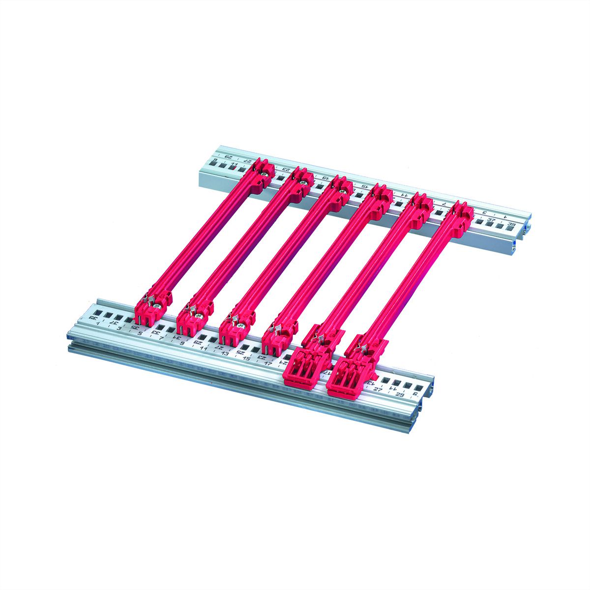 SCHROFF FUEHRUNGSSCHIENE ZUBEH.100T 2MM ROT