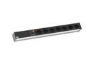 BACHMANN BASIC 19 Zoll 1HE 7xT13 90° SPD, Strom 2,0m CH T12 Schweiz