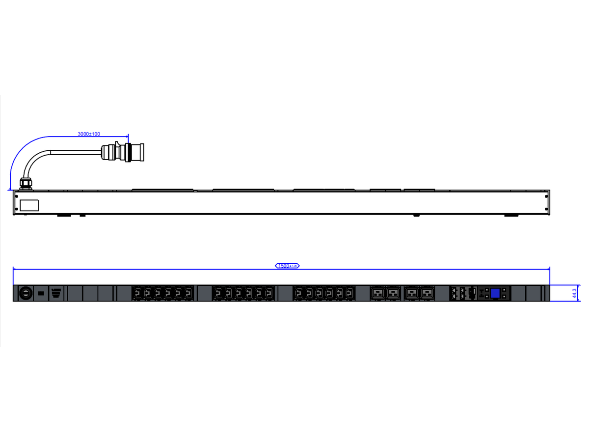 BACHMANN BN3500 RCM 18xC13 4xC19, Messung p.Sd. H05VV-F 3G2,5 CEE3x16A LAN