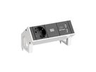 BACHMANN DESK2 1xCEE7/3 USB Charger, Strom 0,2m GST18 RAL9010