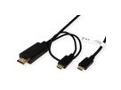 ROLINE USB Typ C - HDMI + USB C Adapterkabel, ST/ST, 1 m