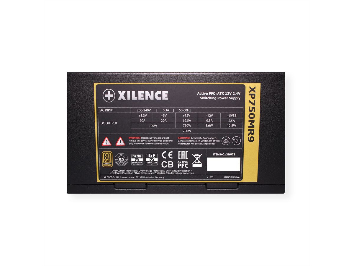 Xilence XP750MR9 PC Netzteil, 750W, Semi Modular, 80+ Gold, Gaming, ATX