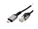 VALUE USB 3.2 Gen 2 Typ C zu Gigabit Ethernet Konverterkabel, schwarz, 1,5 m