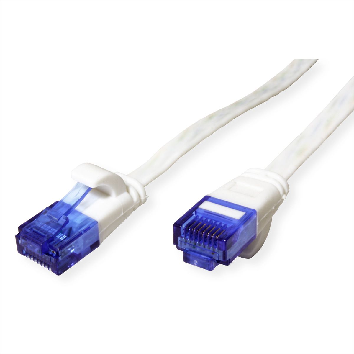 VALUE Patchkabel Cat.6A (Class EA) UTP, extra-flach, weiß, 0,5 m