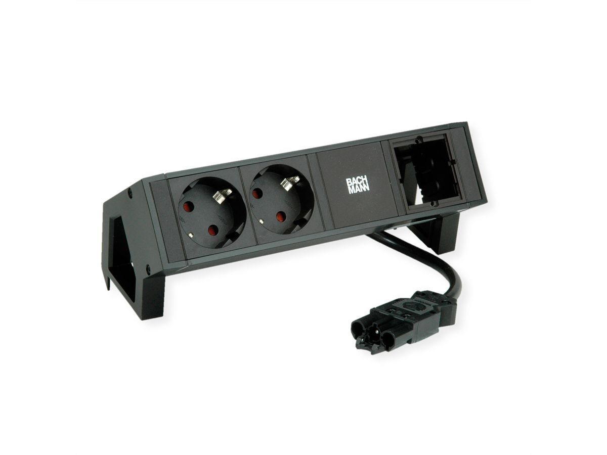 BACHMANN DESK2 2xCEE7/3 1xCM 0,2m GST18 RAL9005