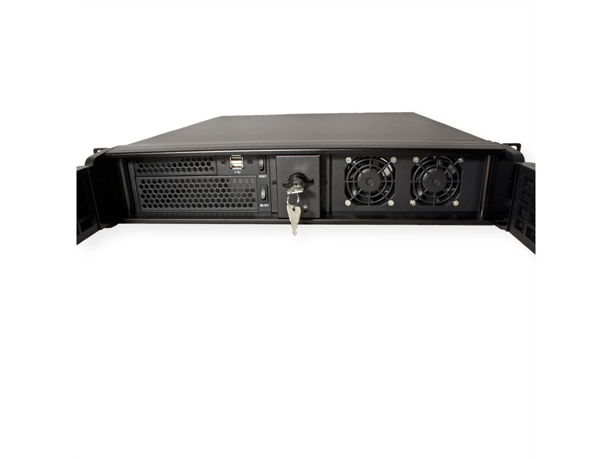 19" Servergehäuse, 2HE, kurz, schwarz