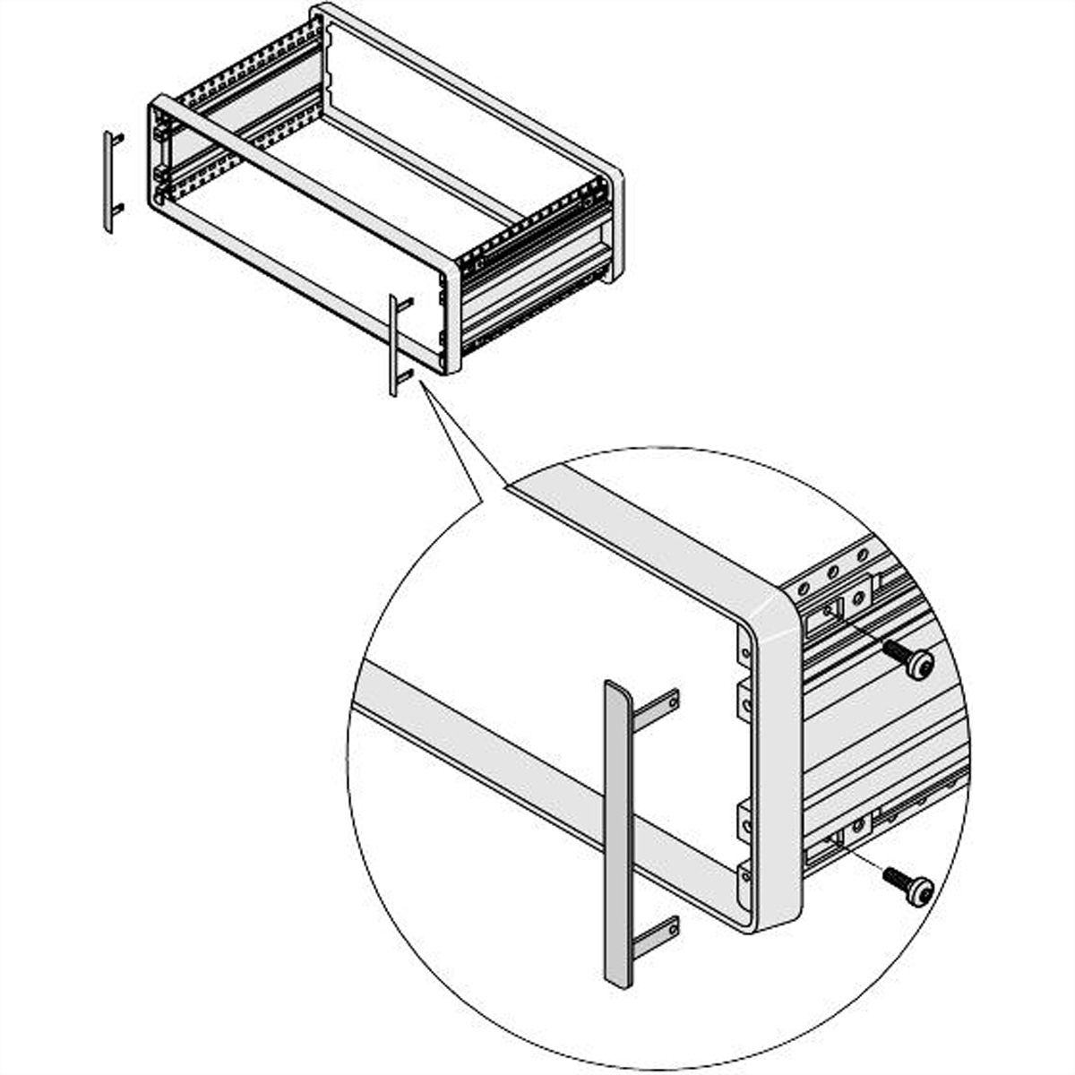 SCHROFF Abdeckwinkel - ABDECKWINKEL 2HE COMPAC PRO