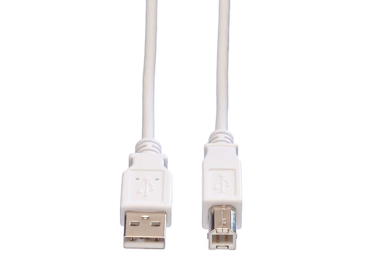 VALUE USB 2.0 Kabel, Typ A-B, weiß, 1,8 m