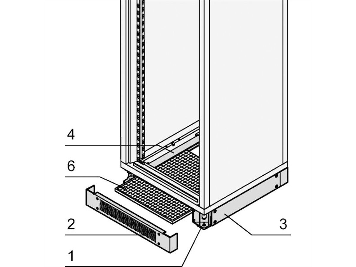 SCHROFF Sockel mit Belüftung - SOCKEL M.KIEM.600B 600T 7021