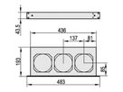 SCHROFF 19" Umlüfter, 3 Ventilatoren, 1 HE - UMLUEFTER 19"O.SCH. 24V