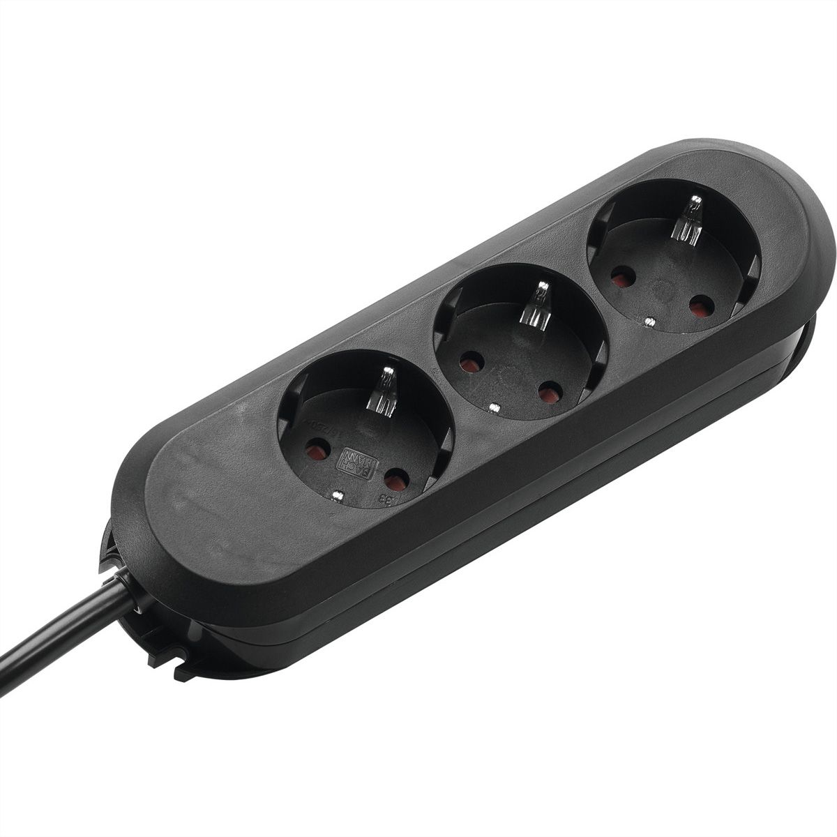 BACHMANN SMART Steckdosenleiste 3x Schutzkontakt, geschraubt, schwarz, 3 m