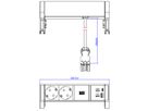 BACHMANN DESK2 ALU WHITE 2xCEE7/3 1xUSB A/C 22W 0,2m GST18