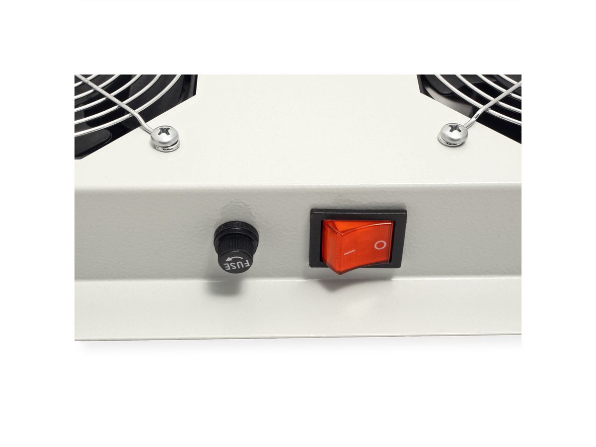 ROLINE 19-Zoll Dachlüftereinheit 6 Lüfter, Thermostat für Serverschrank grau