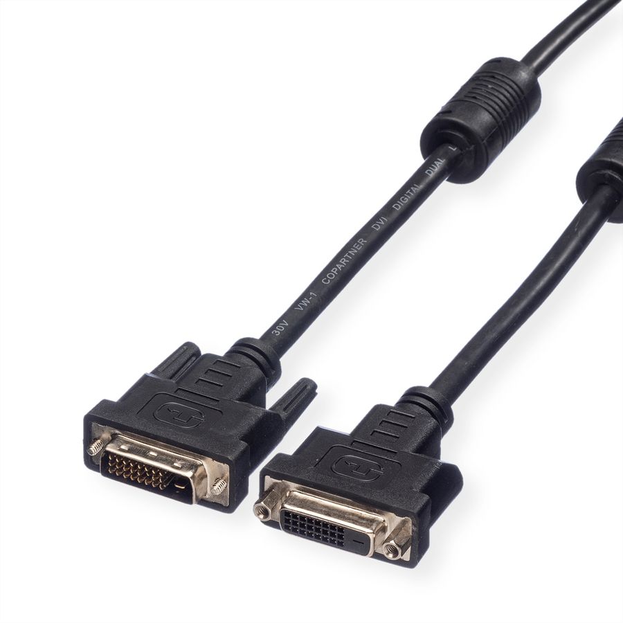 VALUE Verlängerungskabel DVI, DVI ST-BU, (24+1) dual link, 2 m