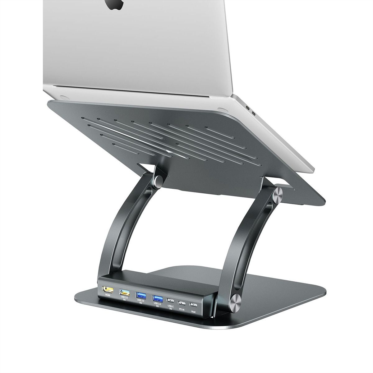 EXSYS EX-1224HM Laptopständer mit abnehmbarer 7 in 1 USB-C Dockingstation