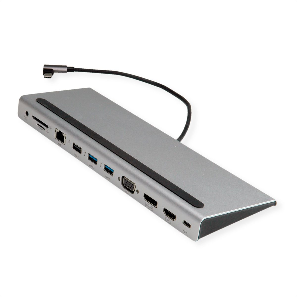 VALUE USB-C Multiport Docking Station, 4K HDMI/DP, VGA, USB, Card Reader, PD, LAN, Audio