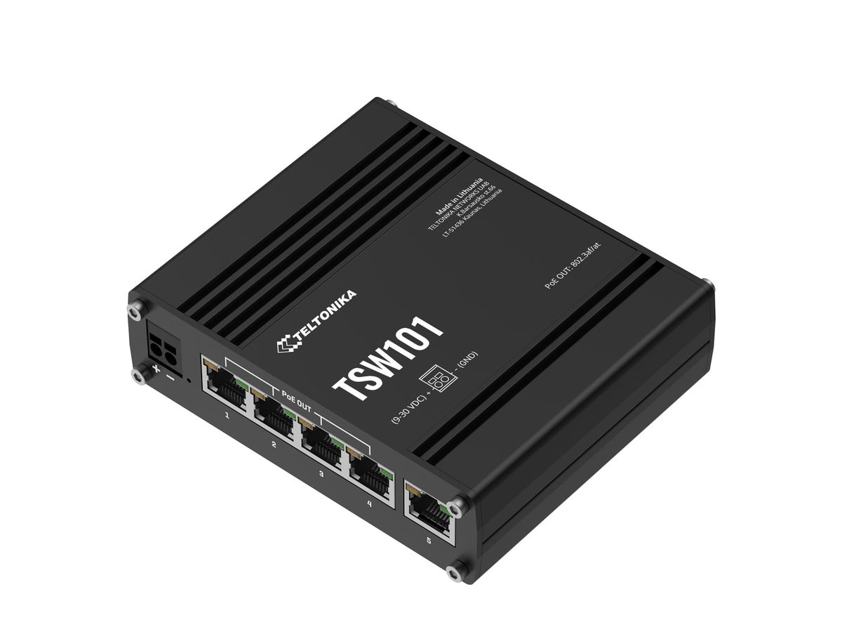 TELTONIKA TSW101 Switch 4xPoE+ Automotive  In-Vehicle