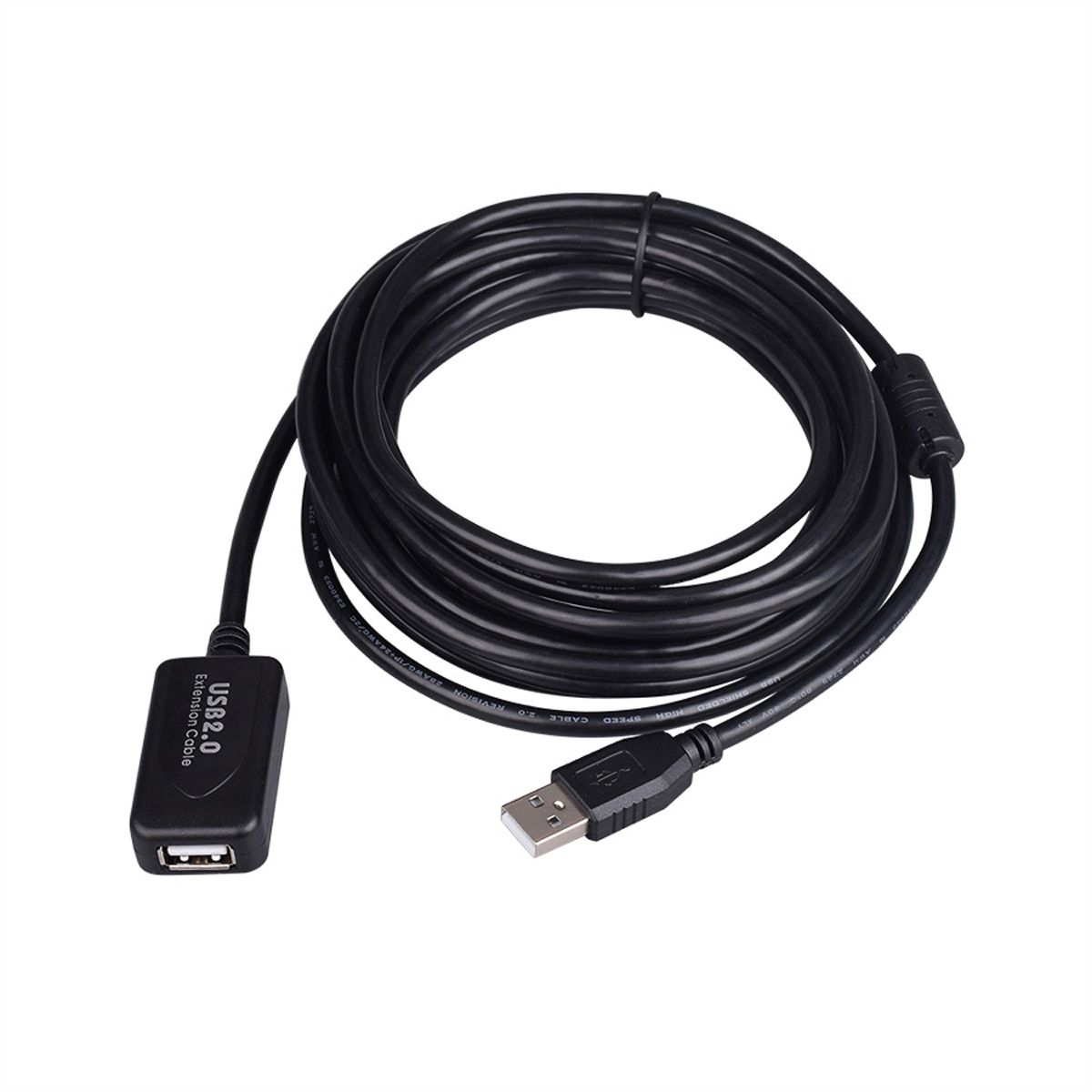 STANDARD USB 2.0 Verlängerung, aktiv, mit Repeater, schwarz, 10 m