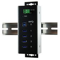 EXSYS EX-1185HMVS-WT USB3.0 Metall Hub 4 Ports Din Rail Temperaturber. -40°C bis 85°C