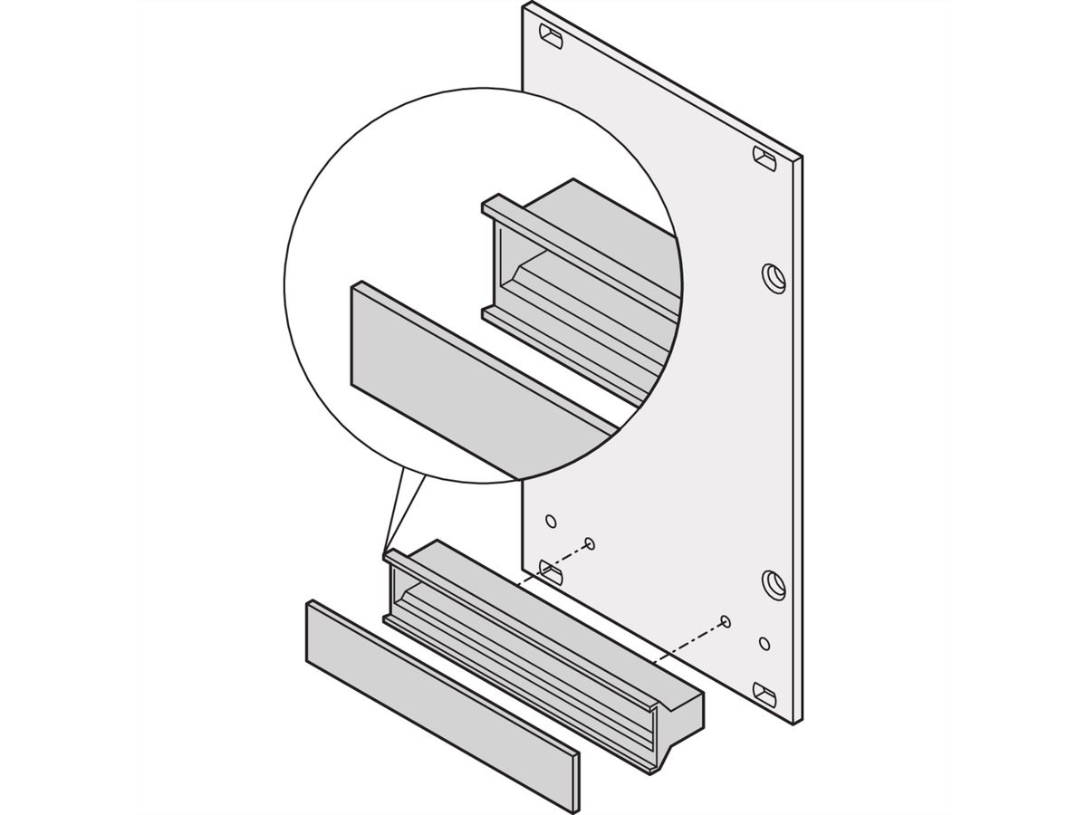 SCHROFF Griff in Trapezform, grau (ohne Aushebefunktion) - KUNSTSTOFFGRIFF 4TE GRAU