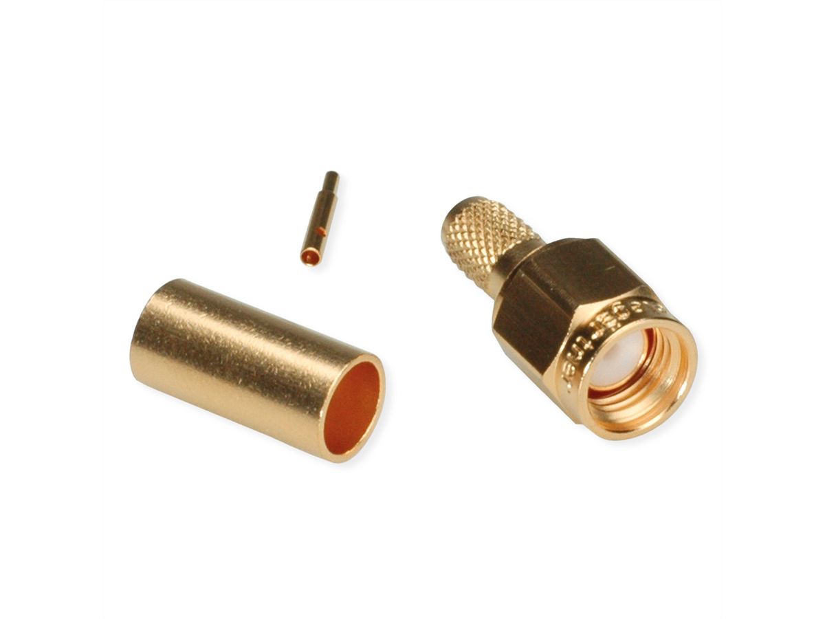 TELEGÄRTNER SMA-Crimpstecker für RG-58C/U, vergoldet, Löt-/Crimpanschluss