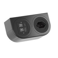 BACHMANN PIX HOLDER DOUBLE, 1x CH T13, 1x USB A/C, ISV, schwarz, 0,2 m