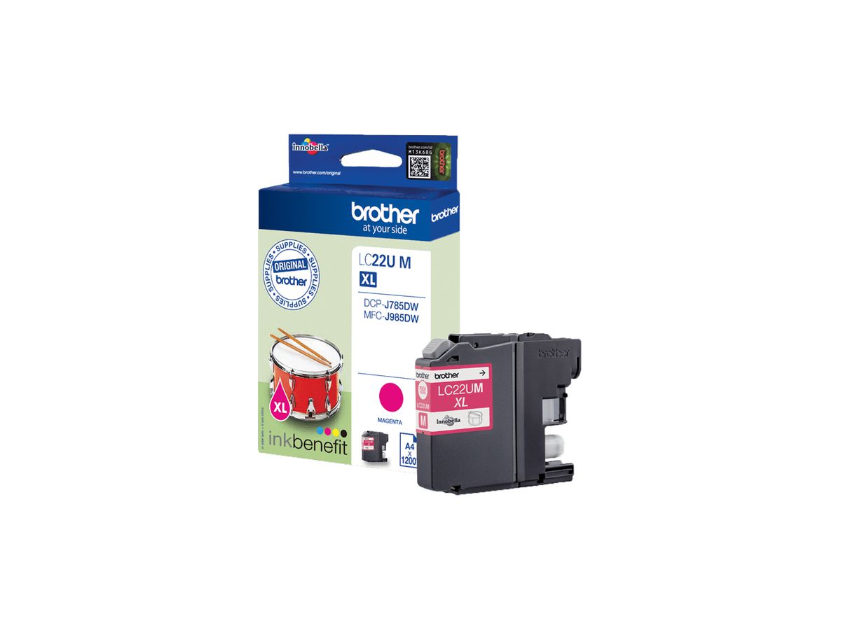 Brother LC22UM - XL - magenta - original - tinteiro - para DCP-J785DW, DCP-J785DWXL, MFC-J985DW, INKvestment Work Smart MFC-J985DW Druckerpatrone