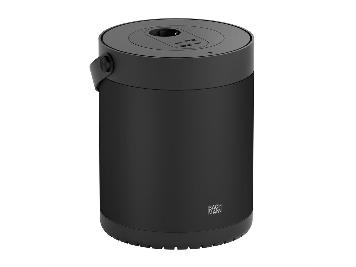 BACHMANN MOV:E POWER UNIT 1xCEE7/3 2x Charger USB-A/C, 220W, mit Security Lock Adapter, schwarz