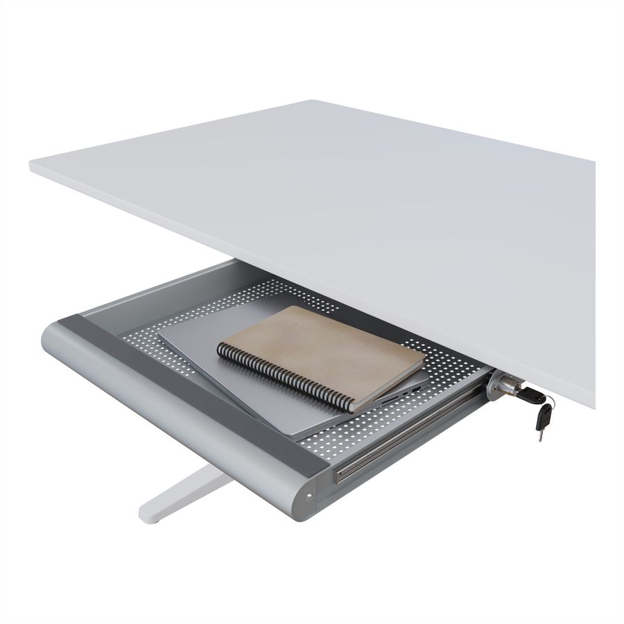 DATAFLEX Addit Laptop Sicherheits-Schublade, 622, für Laptops u.a. Geräte, silberfarben