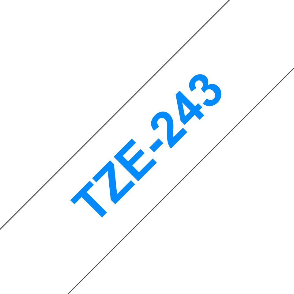 Brother TZE-243 Blau auf weiss TZe Etiketten erstellendes Band