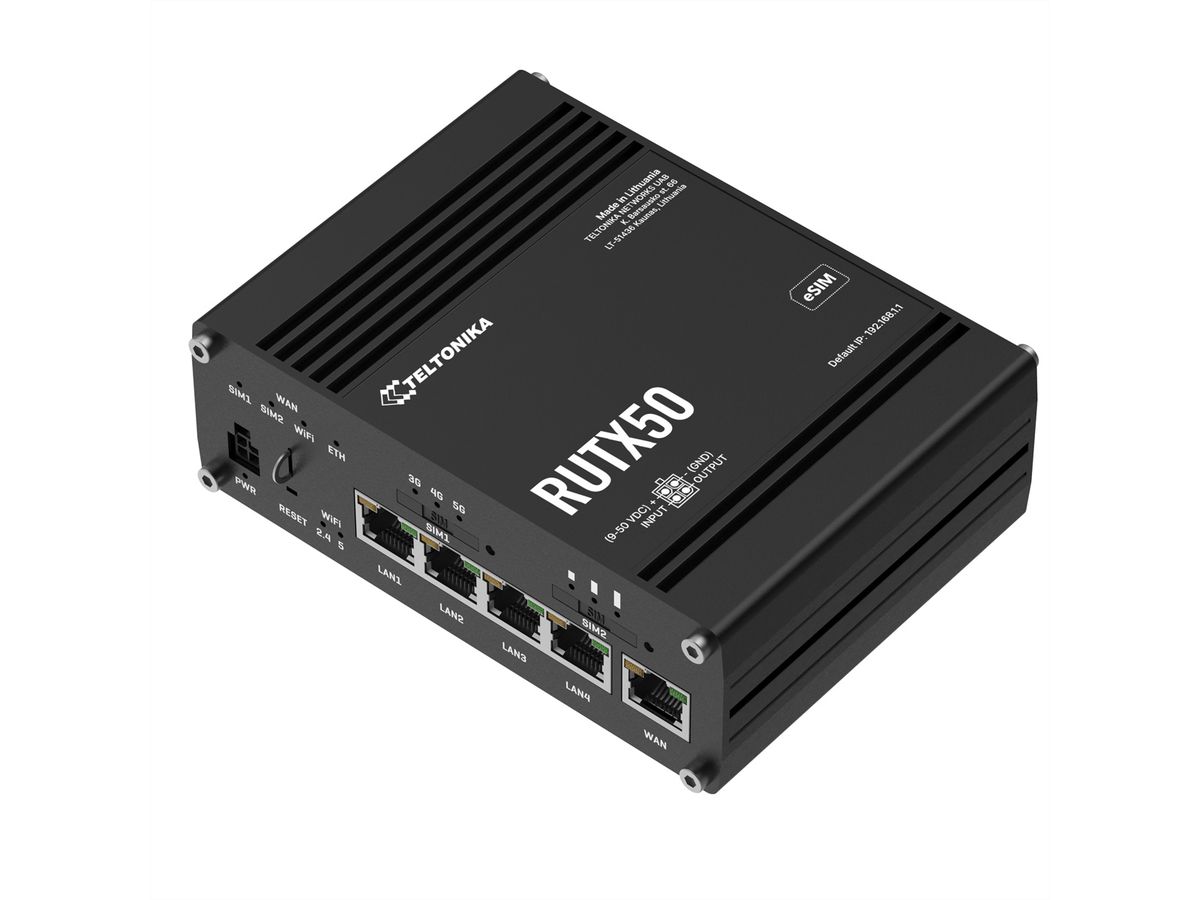 TELTONIKA RUTX50 5G/4G/LTE Industrie Router eSIM Version