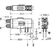 SCHROFF Doppel-LED, lange Bauform, x 3,2 mm - DOPPEL-LED RT/RT 1.EBENE