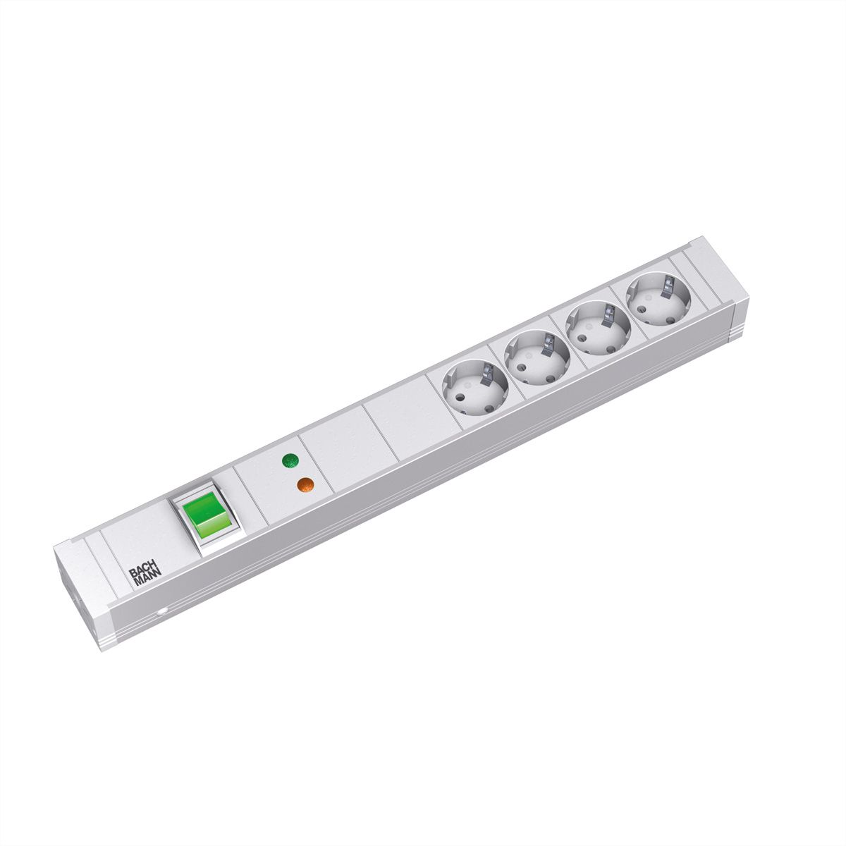 BACHMANN 19" PDU 1,5HE 4xCEE7/3 GVS, Schalter, Gerätevollschutz